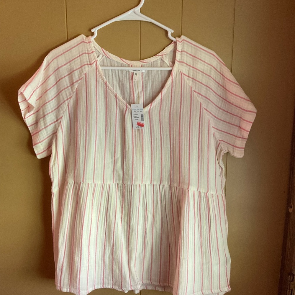 Maurices NWT short sleeve stripe top